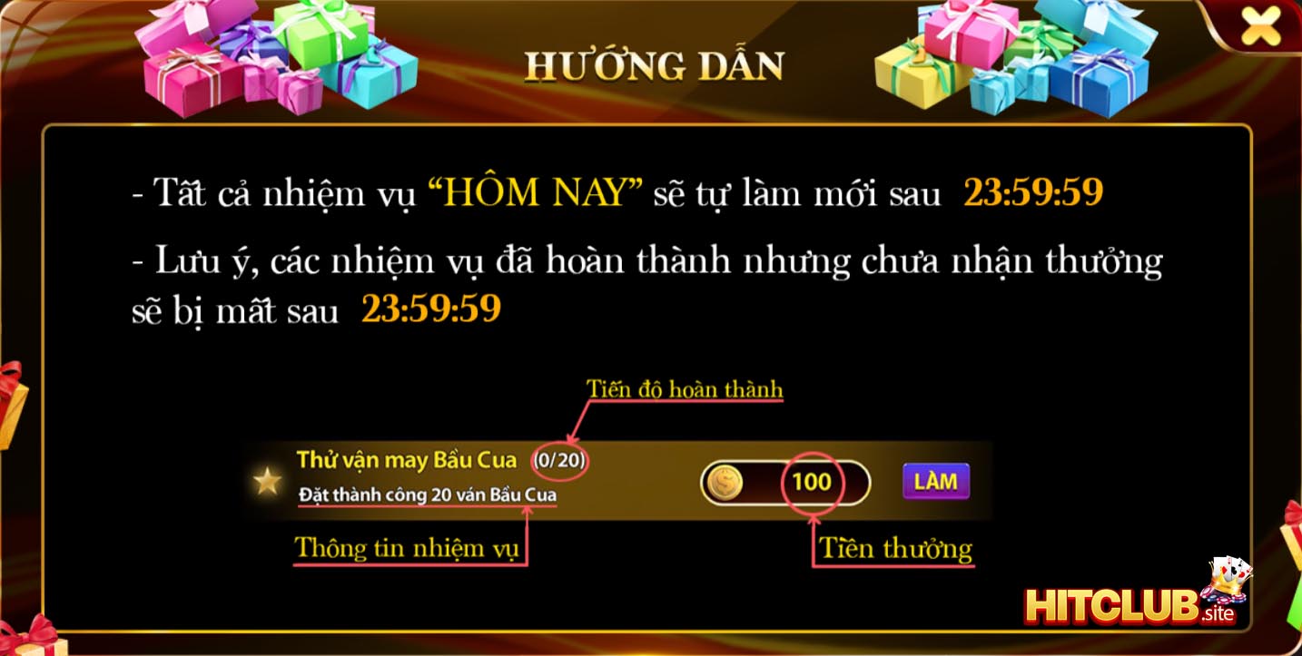 Nhận quà hàng ngày từ Hit Club