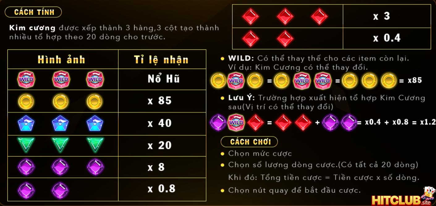 Luật chơi Mini game Kim Cương Hitclub