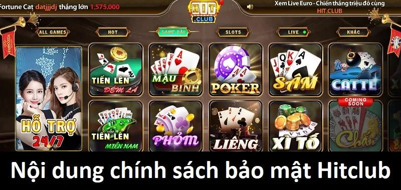 Quy định thay đổi chính sách bảo mật Hitclub